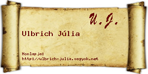 Ulbrich Júlia névjegykártya