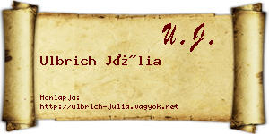Ulbrich Júlia névjegykártya